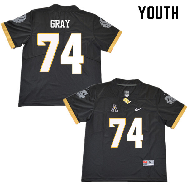 Youth #74 Tony Gray UCF Knights College Football Jerseys Sale-Black - Click Image to Close